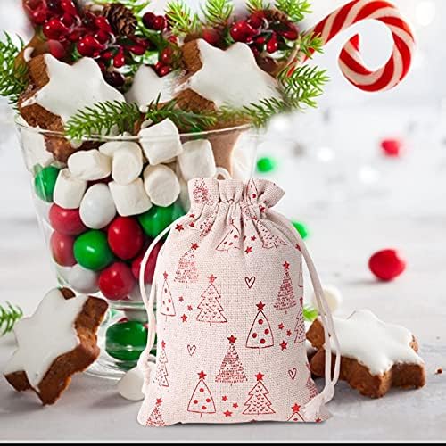 Ефектен коледен пакет за шоколадови бонбони с шнурком, многократно персонализирани най-добрият подарък, трайни торбички за съхранение на Коледа и Деня на благодар