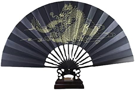 XIALON 1бр 33 см Китайски Печатни Златен Фен С Дракон Декорация на Дома Сватба Ежедневното Използване на Танц Подарък Ръчен Фен