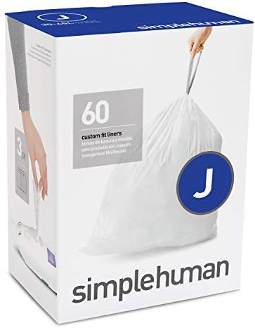 торби за боклук с завязками simplehuman Code P, изработени по поръчка, с обем 50-60 литра / 13,2-15,9 литра, бял на цвят – 60 обшивки и Code J, изработени по поръчка в торби за боклук с за
