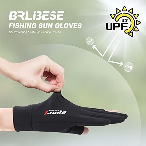 BRLIBESE Ръкавици за Риболов Мъжки, Дамски Ръкавици За шофиране С защита от Uv UPF50 + Слънчеви Туристически Мини Ръкавици за Сензорен