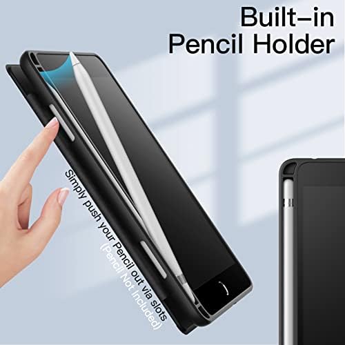 Калъф JETech за iPad Mini 5/4 (7,9-инчов модел 2019/2015) с държач за моливи, прозрачен заден панел, тънка стойка, противоударной