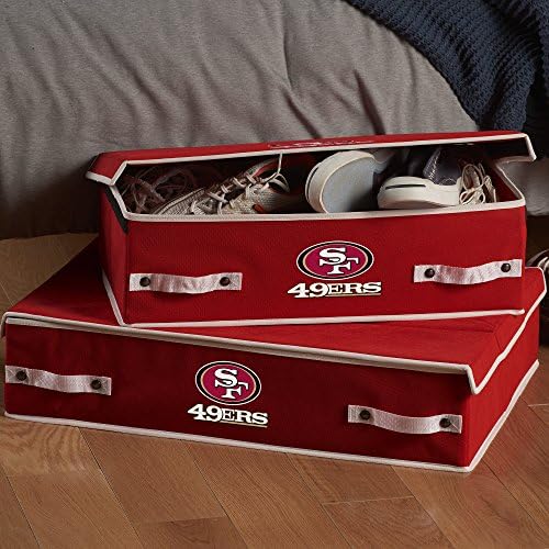 Чекмеджета за съхранение на Franklin Sports NFL Под леглото - Сгъваеми Контейнери-Организаторите - Офис Екип NFL, Интериор на Спални + Дневна