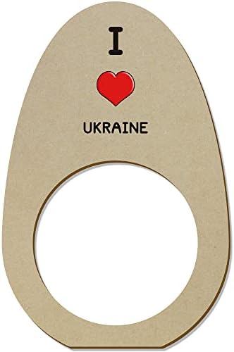 Azeeda 5 x Дървени Пръстени/Притежателите за салфетки I Love Ukraine (NR00052023)