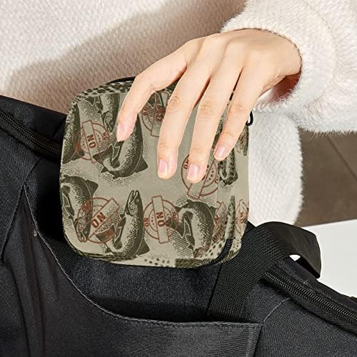 Чанта за съхранение на Хигиенни Кърпички в Ретро стил с Рибки, Преносим Чанта за Месеца, Чанти, Възглавнички за Месеца, Чанта за Менструална