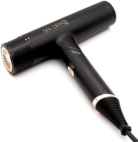 Умен сешоар за коса SRI DryQ - Ultralight - Сгъваема - Мощен, безшумен двигател - Инфрачервена и йонна технология - 3 безплатни магнитен