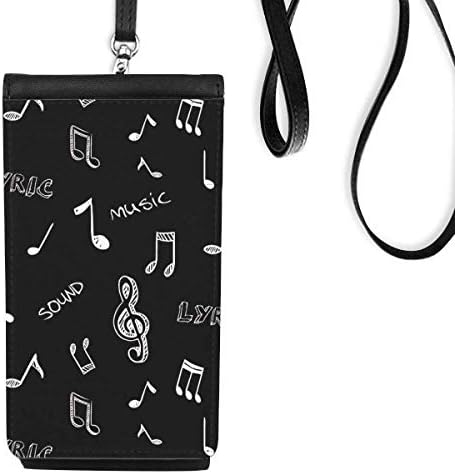 Бяла Музика, Текстове на песни и Нотки на Черен Телефон в Чантата си Портмонето Смартфон Подвесная Изкуствена Кожа Черен
