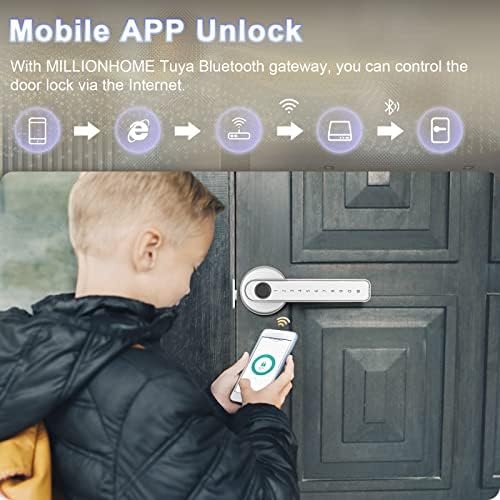 LATBEAPH Автоматично Заключване на вратите с Пръстови Отпечатъци Smart Door Knod Автоматично Заключване на вратите без ключ