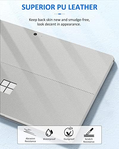 Стикер на задния панел на таблета MoKo за Microsoft Surface Pro 7 Plus (2021)/ Pro 7/ Pro 6/ Pro 5/ Pro 4/Pro LTE, Защитен Стикер от изкуствена кожа за Microsoft Surface Pro 7 Plus 2021, Сребрист