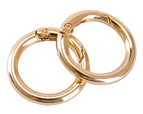 VanEnjoy 2/4/10/18 бр О-пръстен за каишка за чантата, 1 инча Пролетта пръстени за чантата и ключовете (gold 2 ЕЛЕМЕНТА)