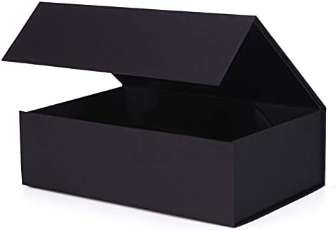 URbantin Голяма Черна Подарък кутия с капак (35,5x24,5x11,9 см), Подарък кутия с магнитна закопчалка, Кутия за предложения
