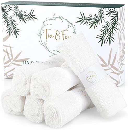 Кърпа за лице Tia & Фей от бамбук са Меки кърпички за миене на лице от органичен Бамбук, Комплект от 6 Кърпи за лице, Нежна, за Чувствителна кожа, За Жени, За отстраняван?