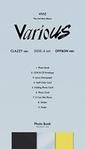 VIVIZ Различен от 3-ти мини-албум Книга CLAZZY Ver CD + 1p Плакат + 60p Книга + 1 вестник с текстове на песни + 1p Карта само за