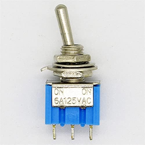 Миниатюрни превключи ключове HIIGH 10pc Blue Mini MTS-102 3-Pin SPDT ВКЛ-ВКЛ 6A 125VAC (Размер: 1)