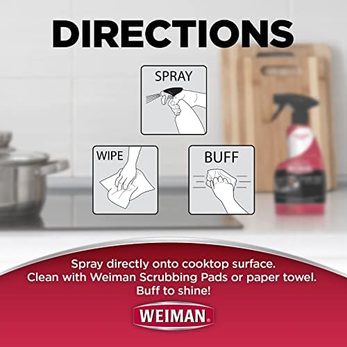 Препарат за почистване на керамични и стъклени плочи Weiman - 2 опаковки по 12 Унции - Професионален Препарат за почистване и полиране на готвене панел за домашна кухня ?