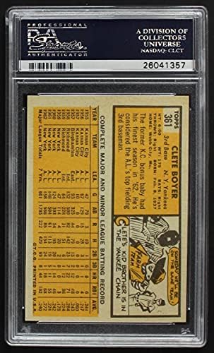 1963 Topps 361 Клит Бойер Ню Йорк Янкис (бейзболна картичка) PSA PSA 7.00 Янкис