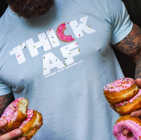 Мъжки графична тениска с къс ръкав Combat Желязо ThickAF Sprinkled Donut Edition