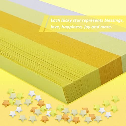 540 Листа хартия за оригами Звезда, 4 цвята Хартиени ленти Щастливата звезда, Двустранни хартиени ленти Звезда Оригами, Сгъваема Хартия
