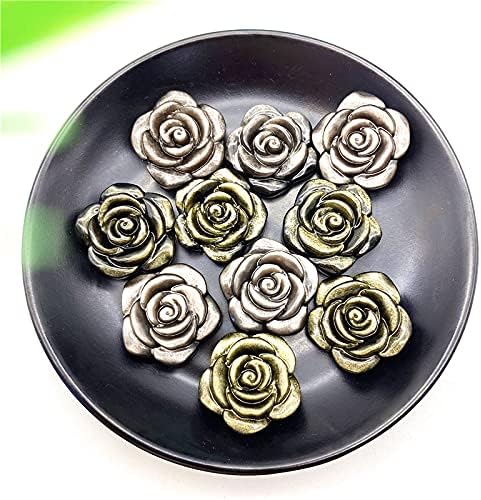 LAAALID XN216 1 бр. Естествен Златисто-Сребърно цвете на Планетата във формата На роза, с Кристални Камъни, Лечебен Начало Декор, Подаръци, Естествени камъни и минерали, На