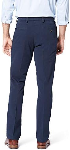 Мъжки панталони-участък Докерите Signature Slim Fit цвят Каки Апартамент от памук Slim Fit