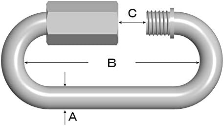 Околовръстен хонорар DAIDOHANT 10102153 от неръждаема стомана, Дълъг (на Винт), 0,2 инча (6 мм), (A) 0,2 x (Б) 2,0 x (C) 0,3 инча (6