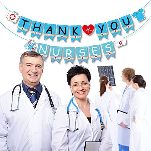 Благодаря, банер медицински Сестри, Украса за Банери Happy Nurses Week 2023, Не трябва да се направи си САМ, Украса за Банери Happy Nurses Week за парти за Кърмещи