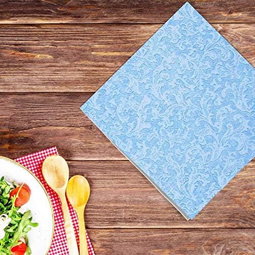 Lillian Tablettings Luncheon Синята Текстурная Квадратна хартия | Опаковка от 40 салфетки, 13 x 13