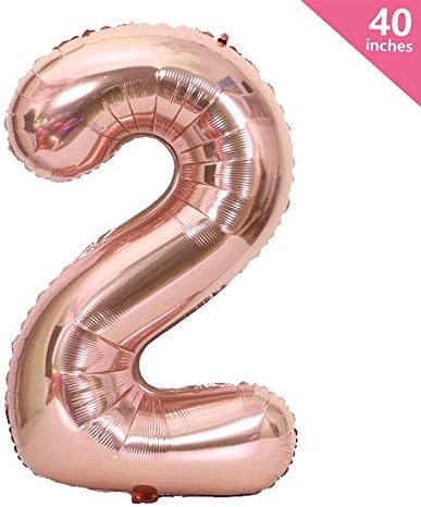 40 Инча Голяма Топка от Розово Злато Номер 2 Балон Гелиевая Фолио Майларовые Балони Вечерни Фестивални Украса за Рожден Ден Годишнина