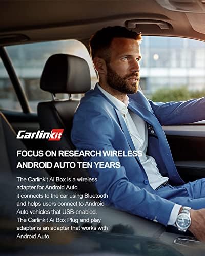 CarlinKit Ai Box CarPlay, Система Android + Безжичен адаптер CarPlay, Android Auto Безжична 8 Кабел, 4 + 64G, 4G Клетъчна мрежа и Безжичен