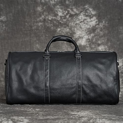 LIRUXUN Чанта за Ръчен Багаж Чанта От Естествена Кожа с Голям Капацитет на Едно Рамо за 15-Инчов Лаптоп