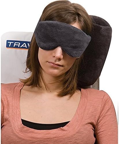 Пътна Възглавница Travelon Luggage Ultra Fleece и Набор от Маски за очите, Сив, Малък
