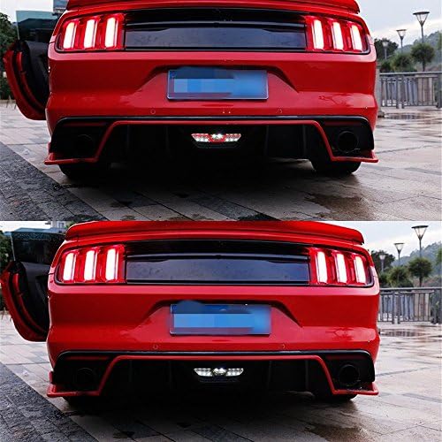 July King 1 бр. Стоп-светлина на Задната Броня на автомобила за Ford Mustang 2015 +, Бял led Светлина заден ход + Червени Стоп-сигнали + Червен фенер за нощно шофиране DRL
