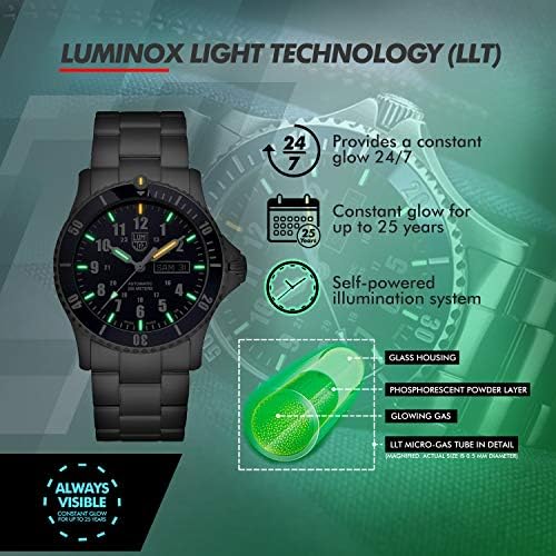 Мъжки часовник Luminox Auotmatic Sport Таймер XS.0924 42 мм - Военно-Спортни часовници Сребристо-син цвят от 200-метров Водоустойчива сапфир стъкло