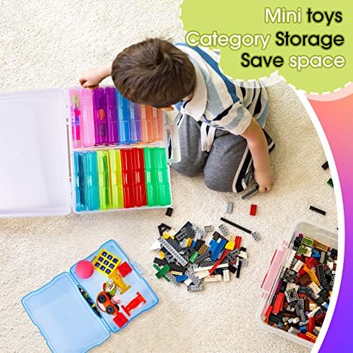 Мини-Калъф за колекционери Suttmin с 24 Цветни Вътрешни Пластмасови Футлярами Миниатюрен Калъф За Носене Пластмасов Куфар За съхранение на играчки Пластмасов Контейн?