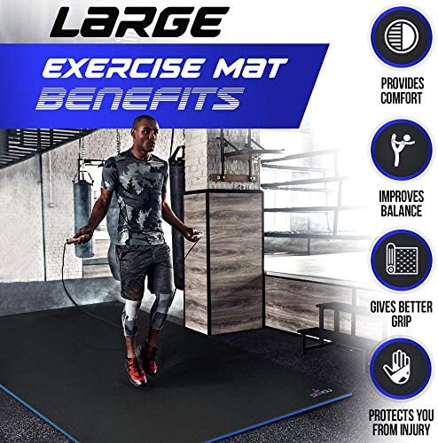 Голям тренировъчен мат Sensu – Спортни подложки на повишена дебелина с размери 6 x 4 x 8,5 мм за домашно фитнес зала - Идеална за практикуване