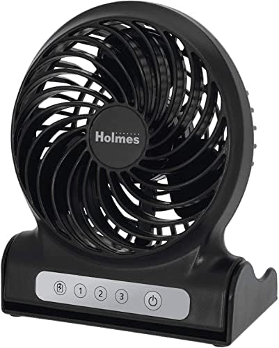 Персонален вентилатор Holmes 4 , Захранван От Акумулаторна батерия - Черен