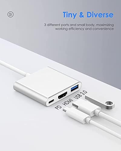 USB Адаптер C за HDMI, USB хъб C Atrasee 3 в 1 с мощност 100 W, Thunderbolt 3 до 4K, HDMI и USB 3.0 за MacBook Pro Mac Air Surface Mini