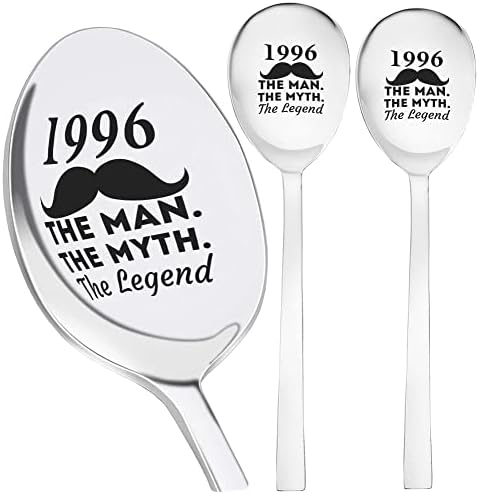 Мъжете Мъж е Мит, Легенда От 1996 г. 25 26 години 25-ия рожден Ден на 8 Кафеени лъжици Icnh | Комплект от 3 Десертни лъжички