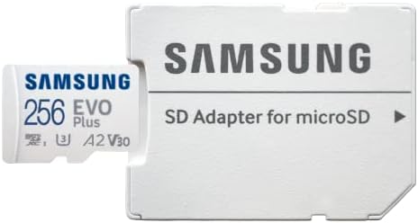 Карта памет Samsung 256GB Micro SDXC EVO Plus с адаптер Работи с Samsung A52s 5G, A13, 5G, A22 Phone 5G (MB-MC256) Class 10 U3 A2 V30 в комплект с (1) за всички, с изключение на устройството за четене на карти пам?