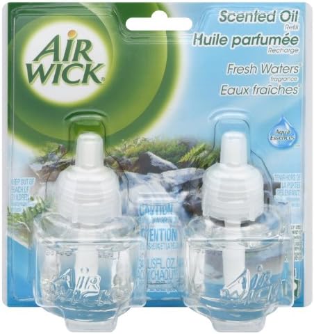 Освежители за въздух с ароматни масло Air Фитил, Прясна вода, 2 зареждане с гориво, 0,67 унция (опаковка от 6 броя)