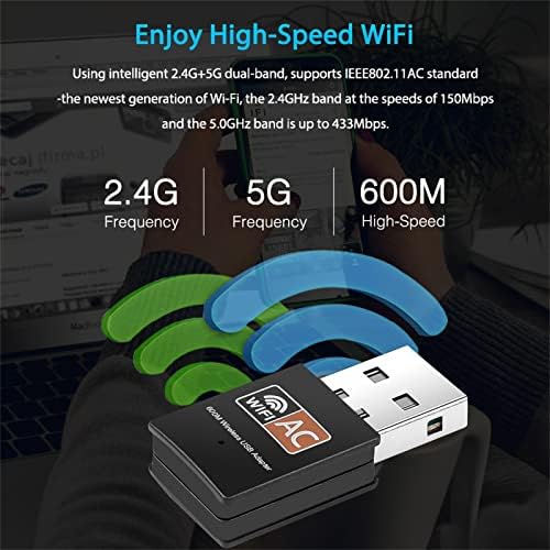 YIISU #Q15rQ6 USB WiFi Адаптер ac600 Mbps с двойна лента 2-4/5 Ghz Безжична Мини USB WiFi Мрежов Адаптер 802 11 Мини Безжична за Лаптоп/