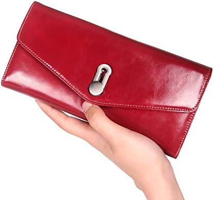 Чантата RcnryLadies, Перекидной Калъф за Почивка, с Модерна Кожена Чанта, Мултифункционален Портфейл, червен, Черен
