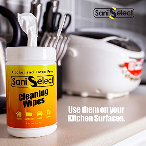 Мокри кърпи SaniSelect за почистване с няколко повърхности - Общият брой на влажни кърпи / хавлии 140 - 70 мокри кърпи с аромат на лимон