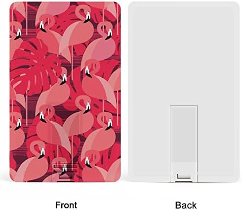 Розово Фламинго с Палмови Листа USB Устройство Дизайн на Кредитна карта, USB Флаш Устройство U-Диск, Флаш-памет 64G
