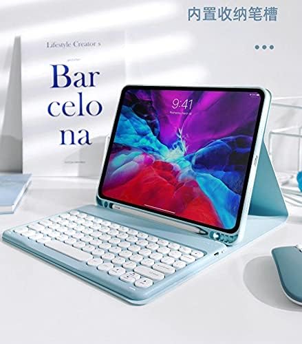 PboyiqiS Калъф за iPad Pro 12,9 2022 с клавиатура и мишка, Калъф за клавиатура на iPad Pro 12,9 с държач за Моливи, свалящ за клавиатура
