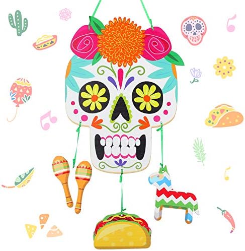 Синко де Майо Дървена Врата Табела Fiesta Подвесная Добре Дошли Дървена Табела Мексикански Скелет Подвесная Дървена Табела на Синко