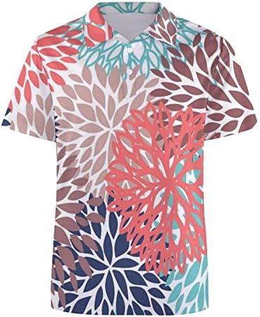 BAIKUTOUAN Beautiful Dahlia, мъжка риза-топка за голф, тениски от фланелка с къс ръкав, всекидневни стаи върховете