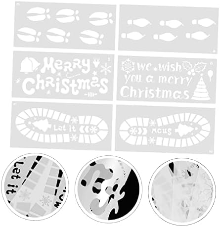 SEWACC 6 Листа Коледен Шаблон Силует Коледа Занаяти бисквитка катер Листове Занаяти Коледни Шаблони за Списание Занаяти Шаблони Шаблон за Изготвяне на Отпечатък Кухи