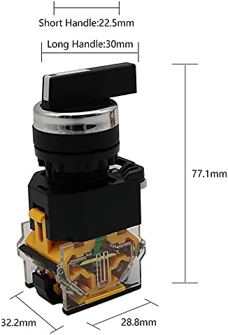 Дръжка избор на DASEB 22 мм Завъртане на Ключа С незабавно поемане 2NO 1NO1NC 2 и 3-Позиционен превключвател на захранване DPST 10A 400V за ВКЛЮЧВАНЕ/Изключване