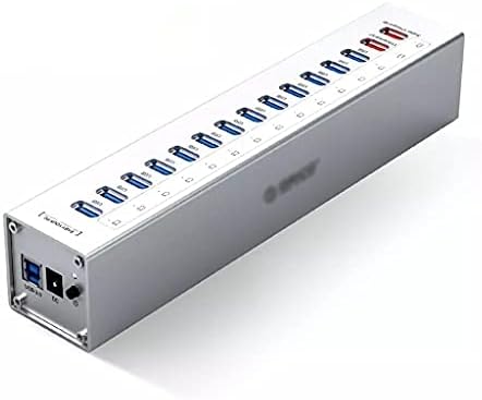 Алуминиев 13-Портов Мулти USB3.0 Hub-Сплитер с Независим Източник на захранване 12V/5A 2 Порт за Зареждане