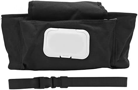 Чанта за детска количка Jopwkuin, Универсална Чанта за Аксесоари за Количка, Преносима Чанта за пътуване и Разходки (Черен)